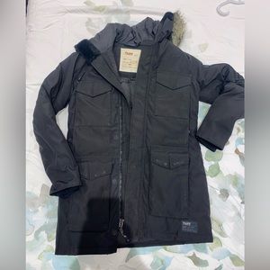 Xs black tna winter coat with hood